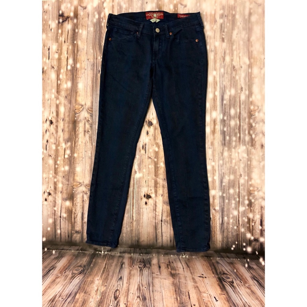 Lucky Brand blue & black snakeskin design jeans